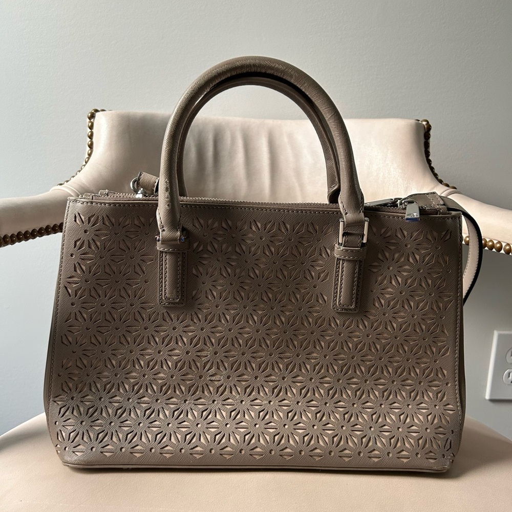 Tory Burch taupe satchel style bag - Picture 8 of 10
